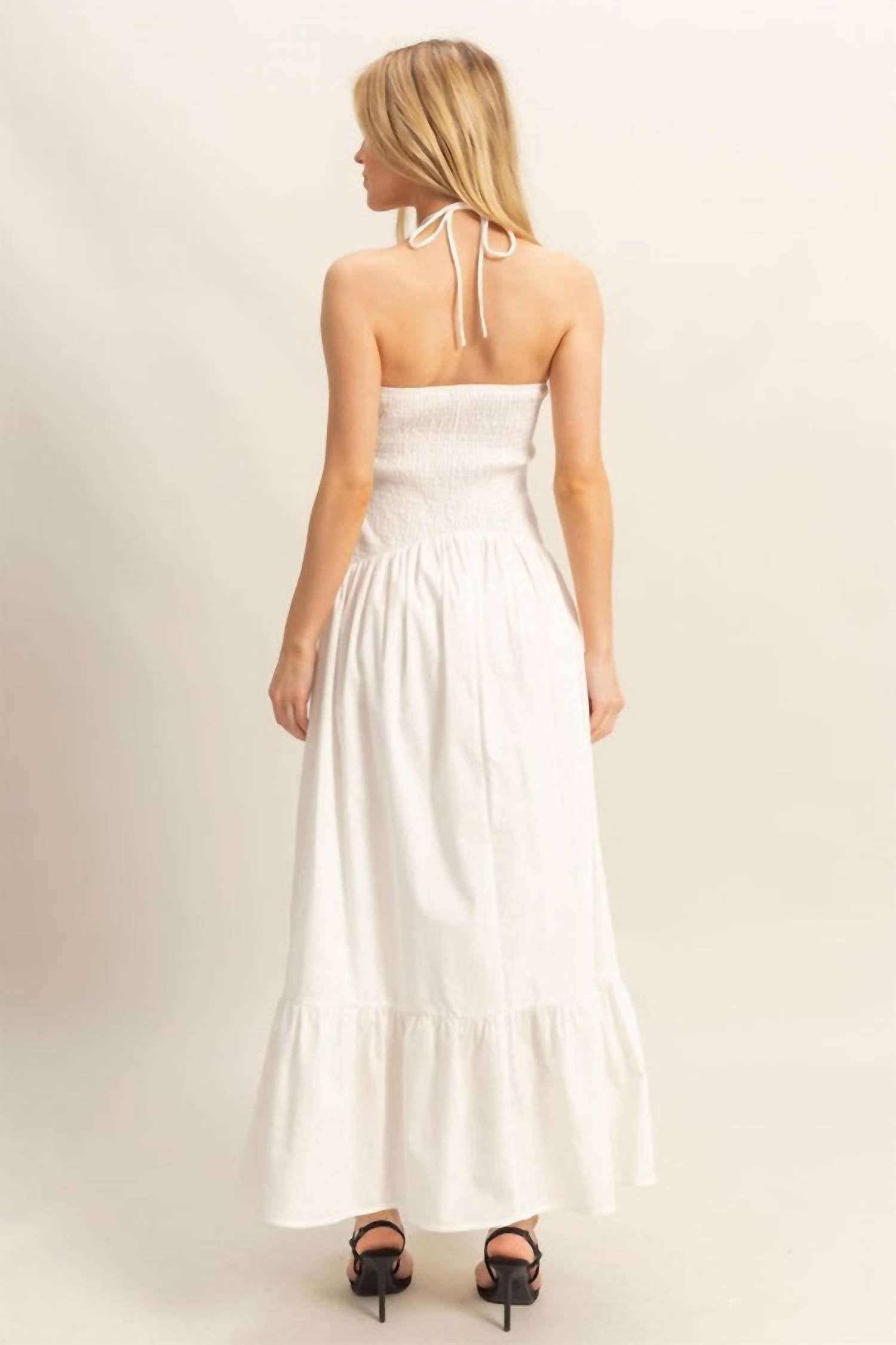 Hyfve - Poplin Rosette Halter Neck Midi Dress