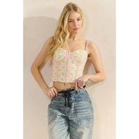 Veveret - Flower Lace Corset Cami Top