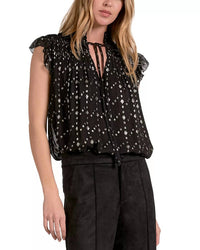 Elan - Metallic Clip Dot Top