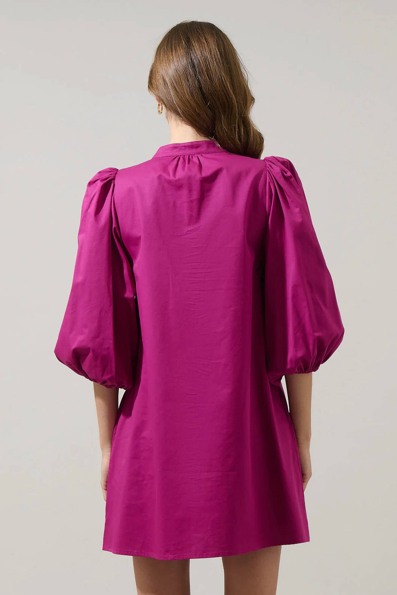 Sugarlips - Victoria Shift Split Neck Mini Dress