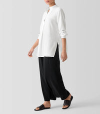 Eileen Fisher - Silk Georgette Stand Collar Tunic