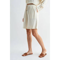 Fun 2 Fun - High-waist Linen Shorts