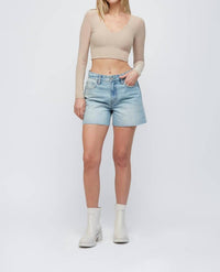 Hidden - Riley High Rise Denim Boyfriend Shorts