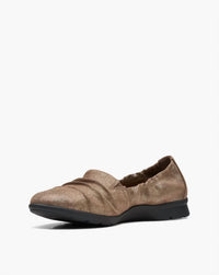 Clarks Women's Jenette Ruby Flats in pewter metallic suede - women's flats - view 4