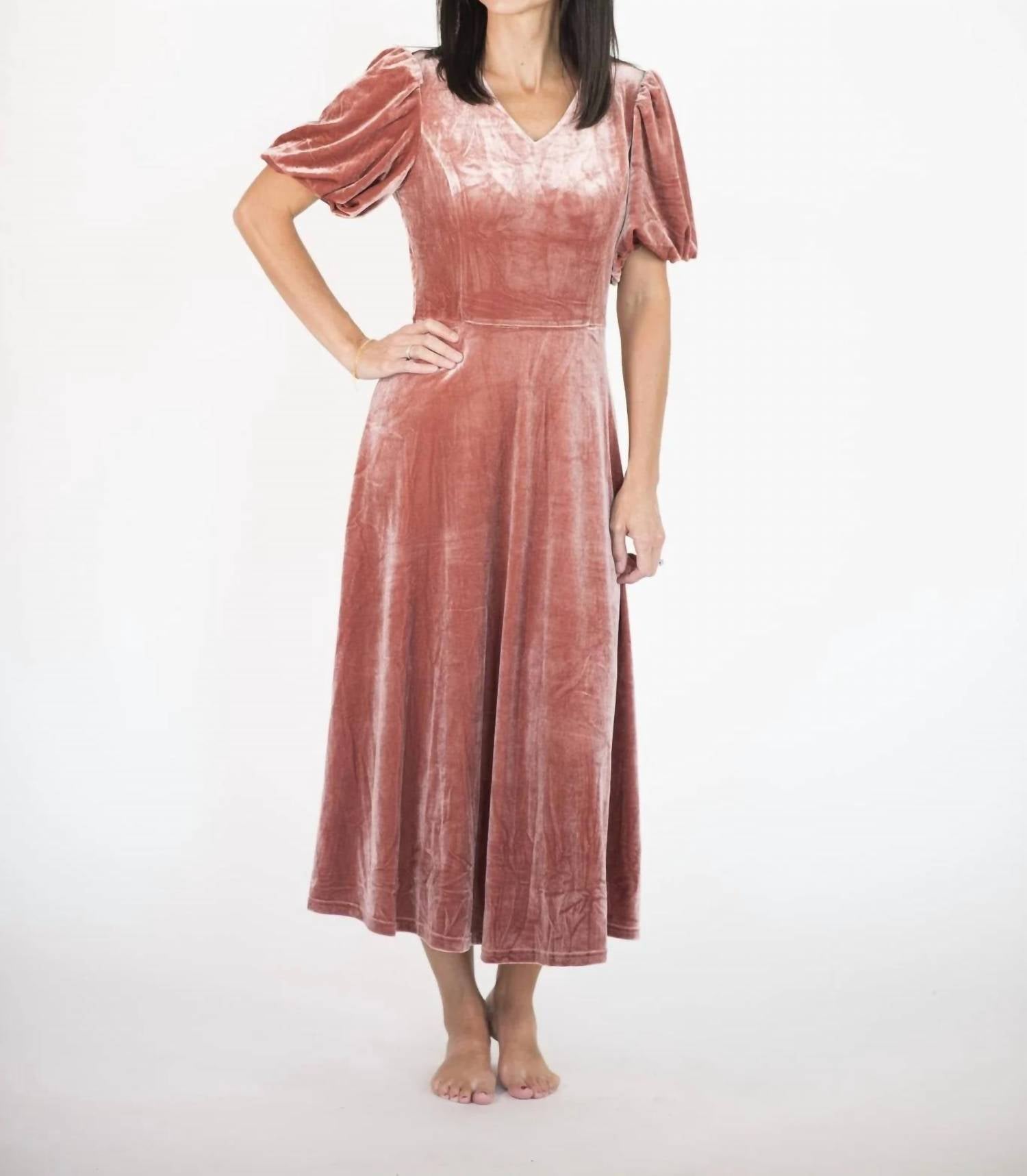 Tea N Rose - Brinklie Velvet Dress