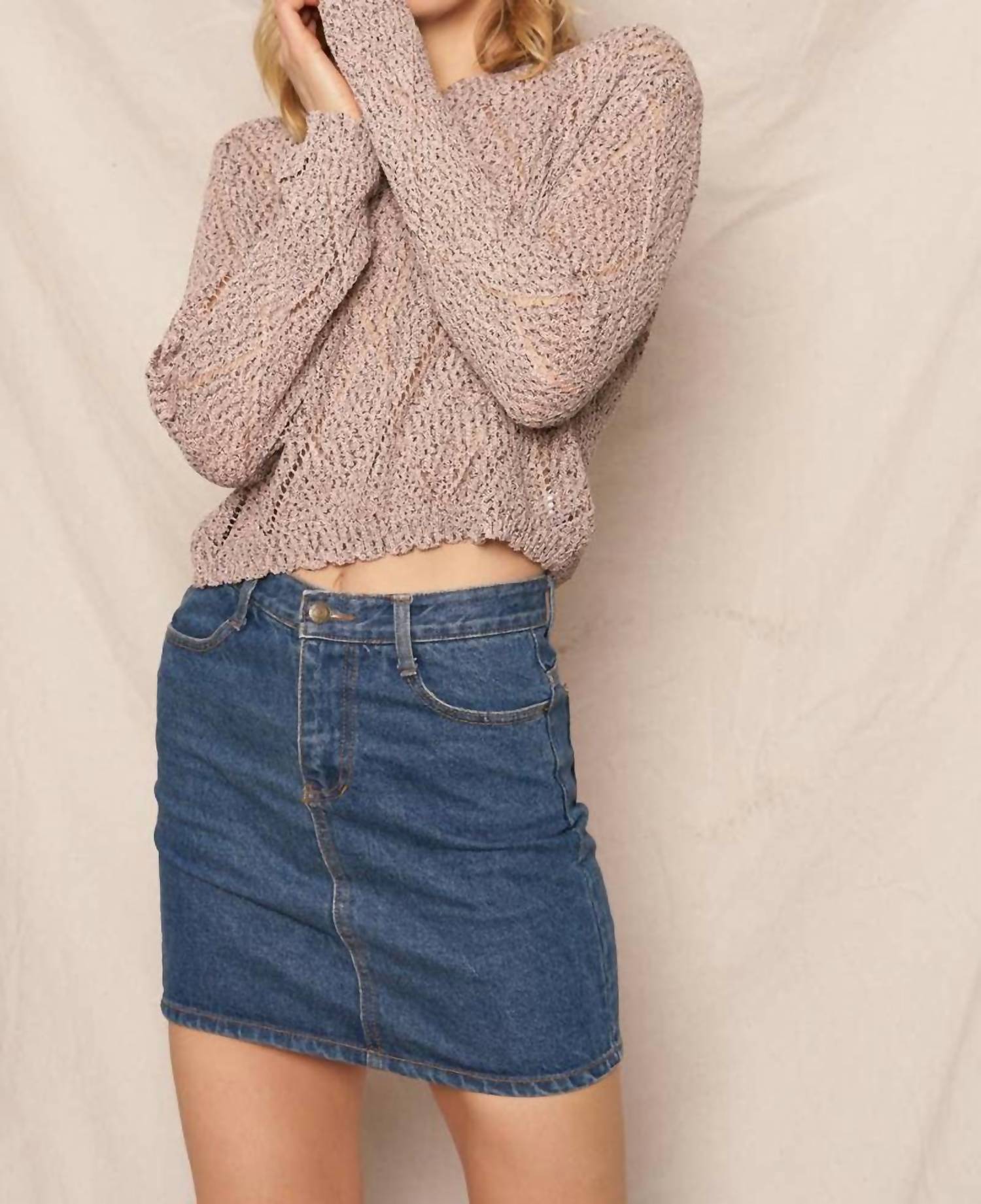 En Creme - Long Sleeve Knit Sweater Top