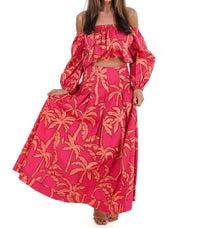 Flying Tomato - Destination Off-shoulder Top And Maxi Skirt Set