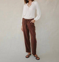Bella Dahl Pull On Trousers in saddle brown - women's pants