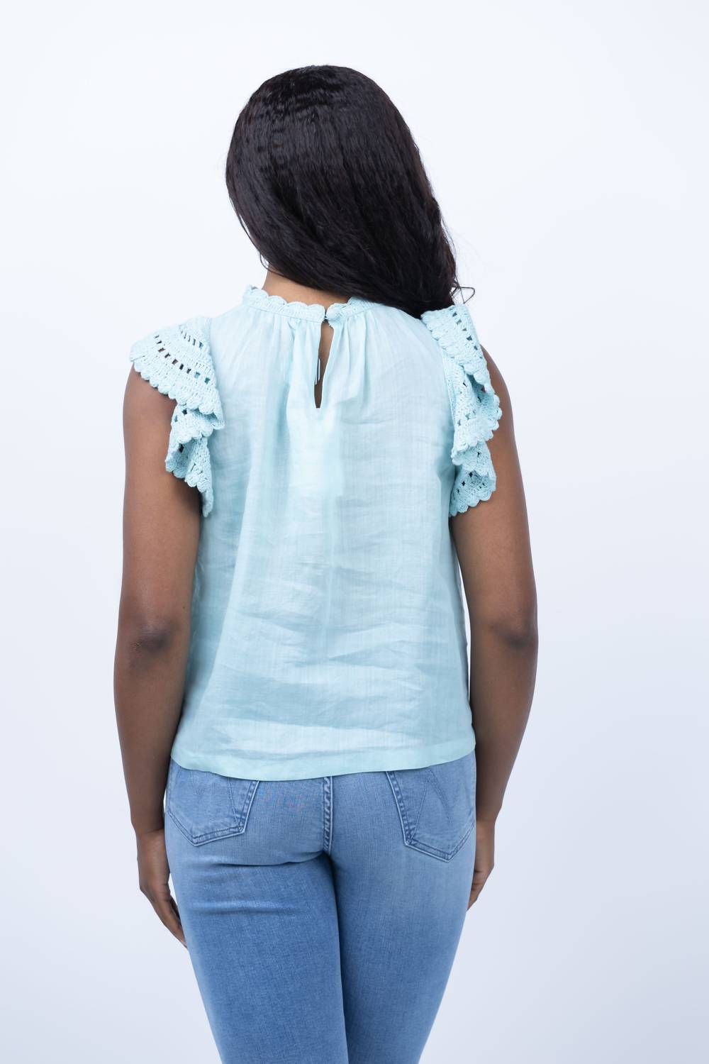 Ulla Johnson Kai Top in beryl - women's blouse - alternate view