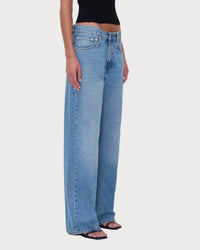 Haikure Bonnie Straight Leg Jean in real blue - women's jeans - detail view
