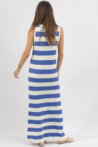 Lalavon - Contrast Stripe Maxi Dress
