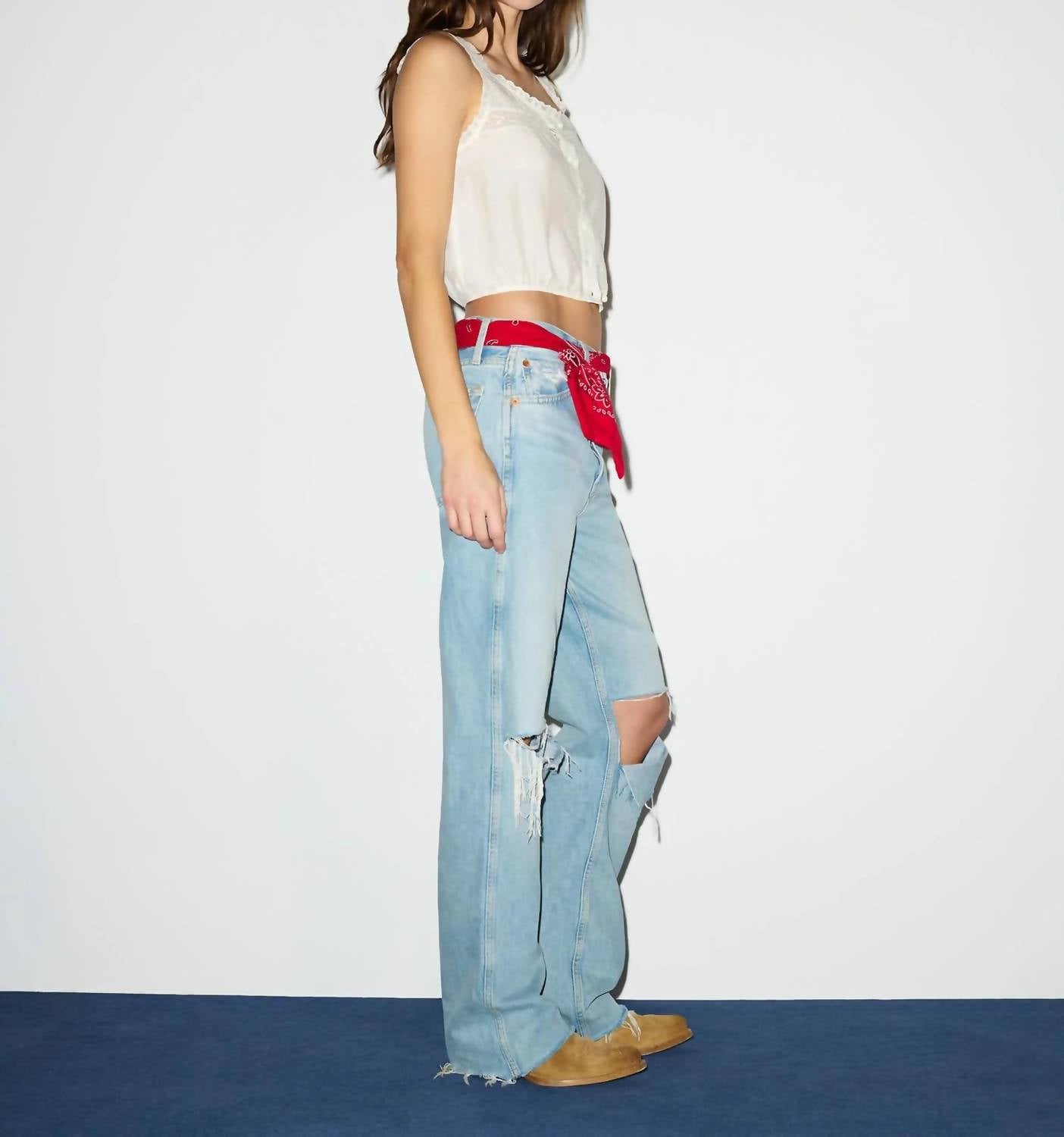 Re/Done - 90s High Rise Loose Jeans With Bandana