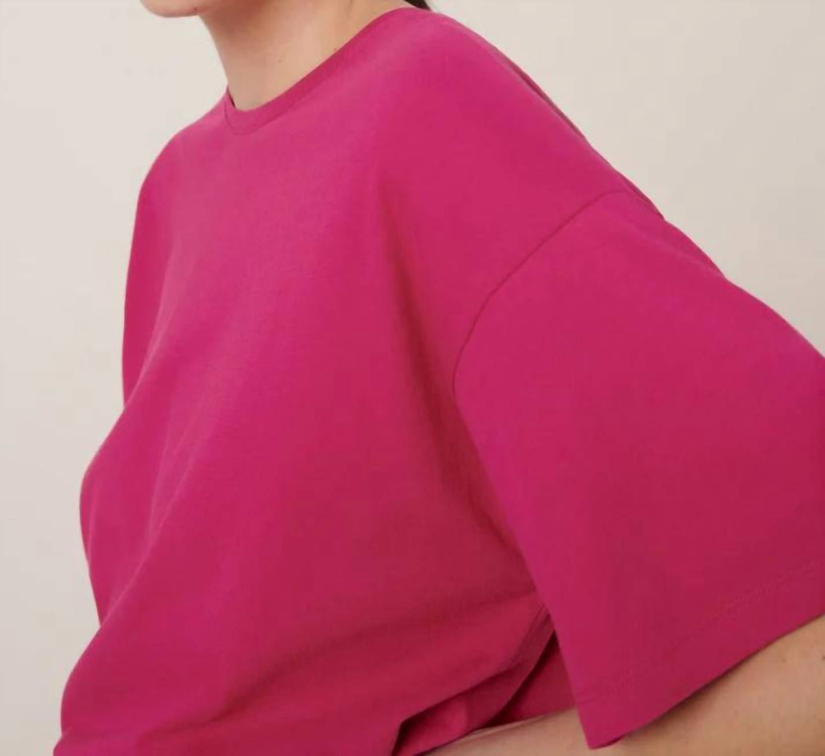 Kowtow Light Boxy Tee in magenta - women's t-shirt - view 5