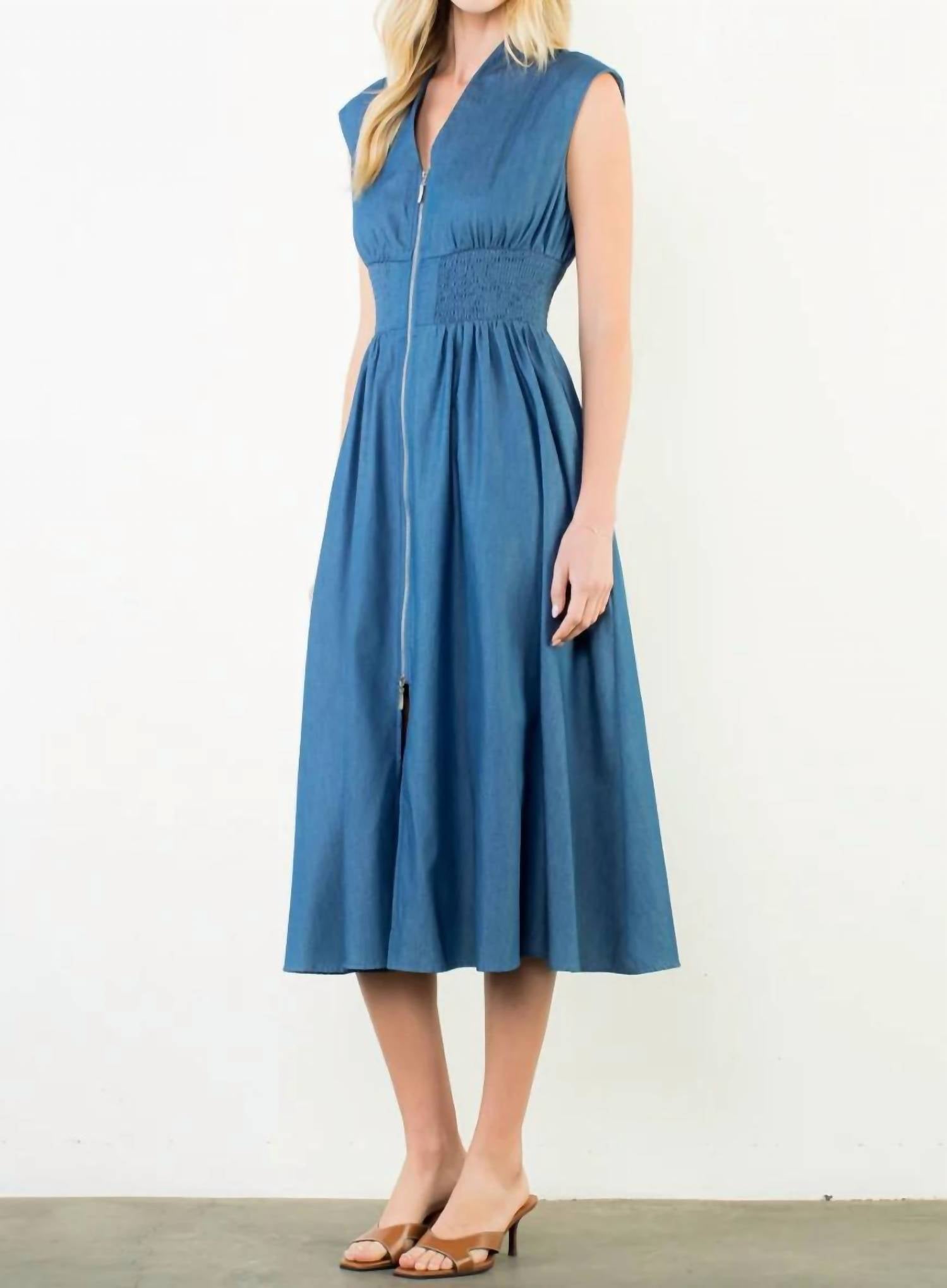Thml - Sleeveless Smocked Waist Dress