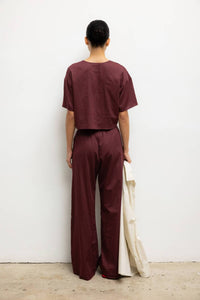 Leset - Yoko Short Sleeve Tie Top