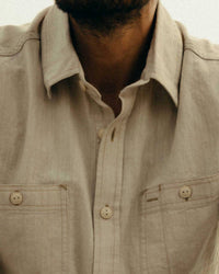 Taylor Stitch Men's Foundry Shirt in natural chambray - men's long sleeve top - alternate view