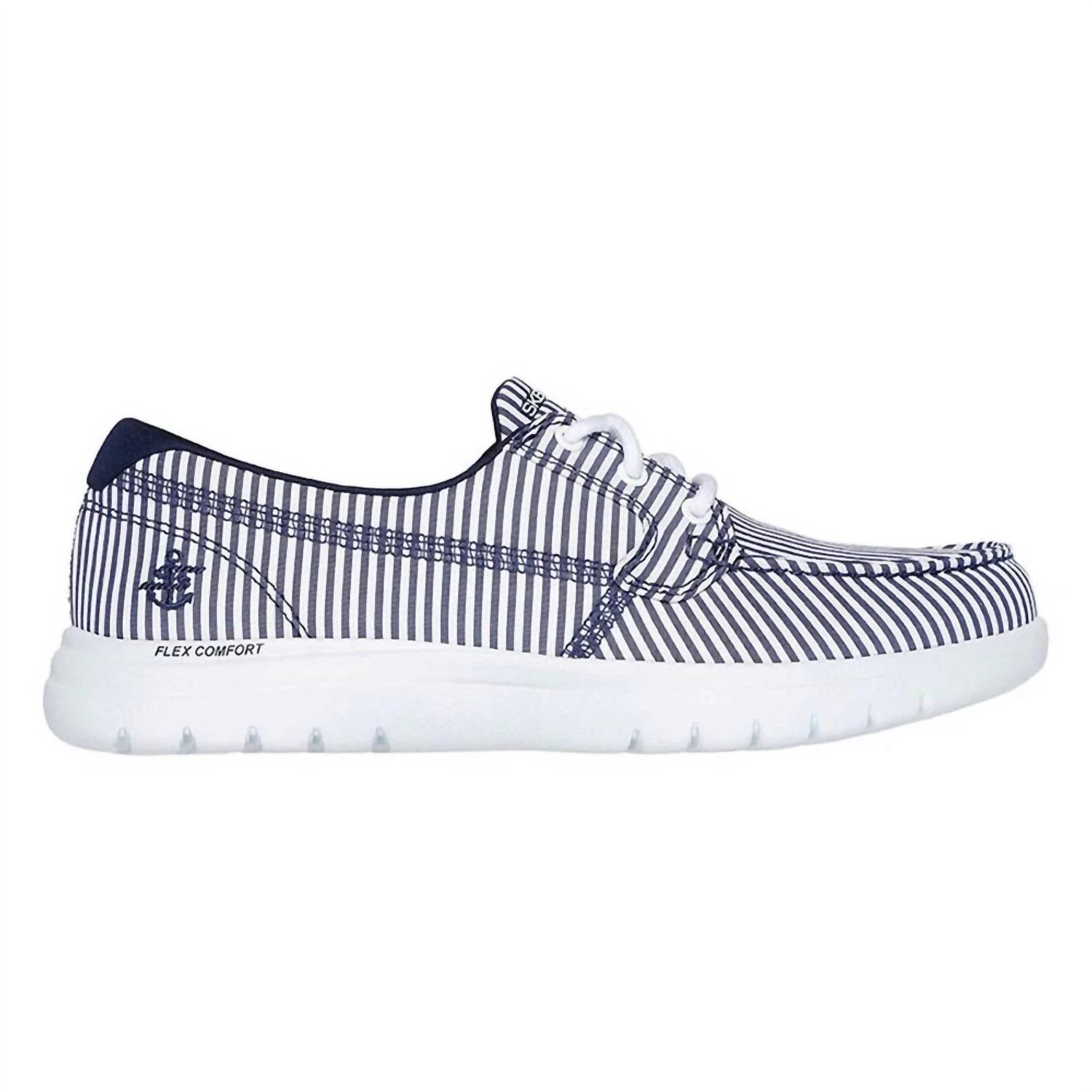 Skechers Women's On The Go Flex Shoes in navy white - women's flats