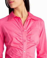 Nicole Miller - Harper Stretch Ruched Shirt Dress