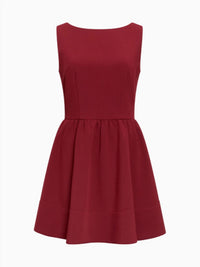 FRENCH CONNECTION Azra Twill Low Back Mini Dress in cabernet - women's dress - alternate view