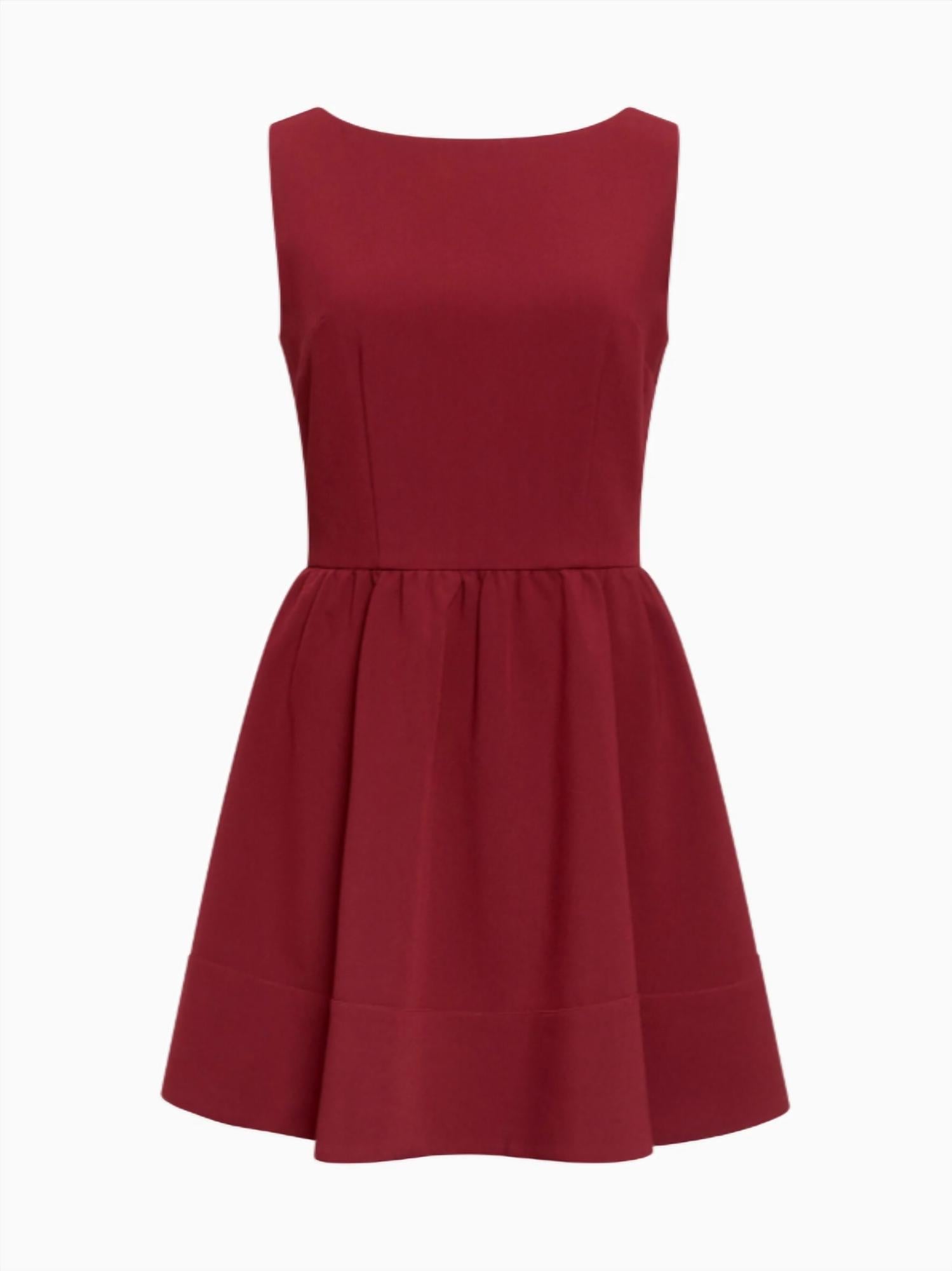 FRENCH CONNECTION Azra Twill Low Back Mini Dress in cabernet - women's dress - alternate view