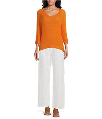 Made In Italy - Lightweight Knitted 3/4 Sleeve Top