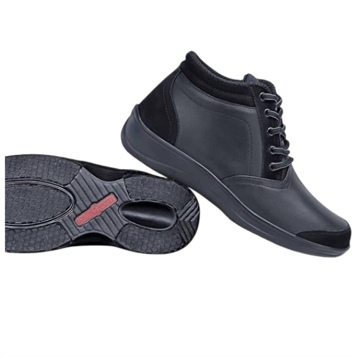 Orthofeet Women’ Milano Orthopedic Lace‑up Boots in black - women's shoe - alternate view
