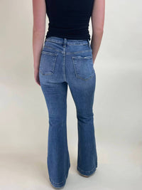 Risen - High Rise Patched Pocket Flare Jeans