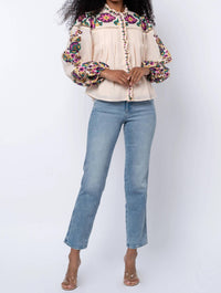 Ciebon - Women's Isme Printed Ruffle Blouse