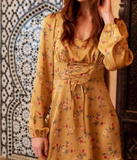 En Creme - Front Lace-Up Mini Dress