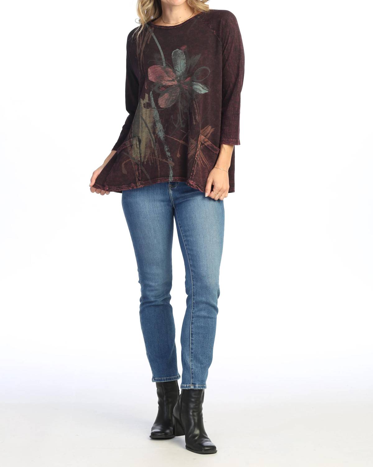 Jess & Jane - Mineral Washed Patch Pocket Cotton Top