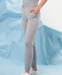 french kyss Cotton and Acrylic High-Rise Jogger in slate - women's pants - detail view