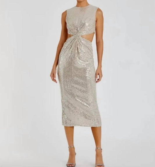 Mac Duggal - Sequin Cutout Midi Dress