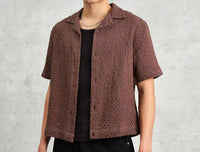 Wax London - Lido Box Dobby Weave Short-sleeve Shirt