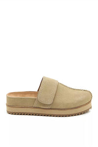 KELSI DAGGER Women's Fig Platform Mule in oatmeal - women's shoe - detail view