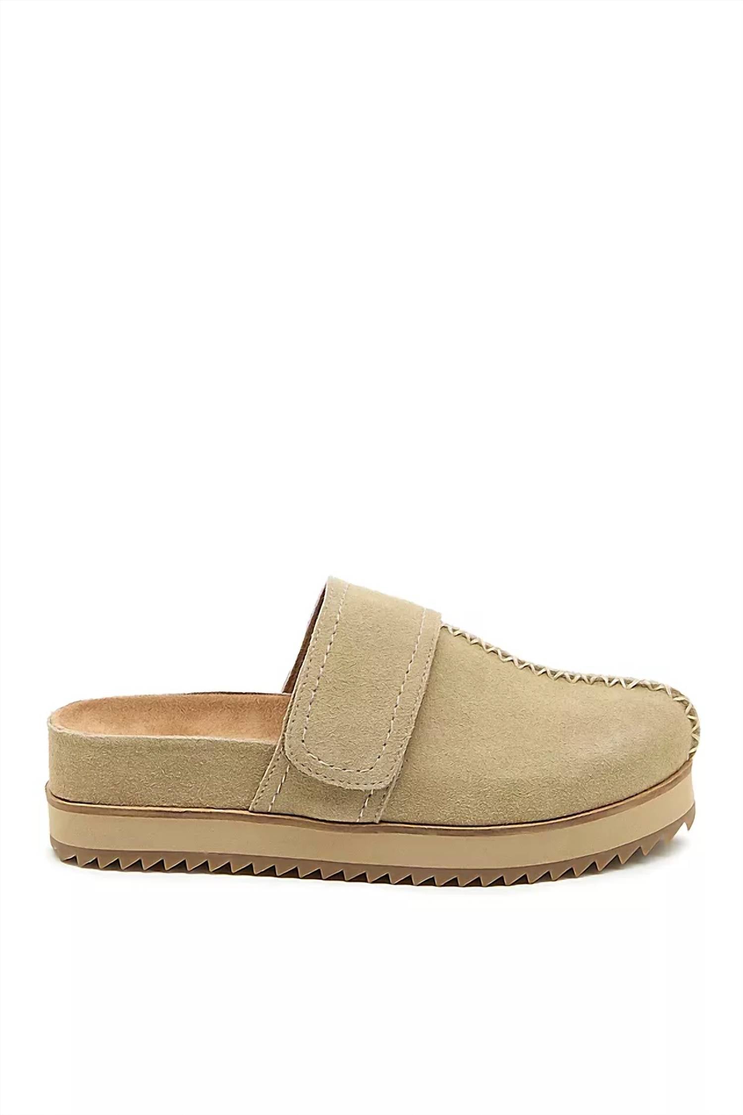KELSI DAGGER Women's Fig Platform Mule in oatmeal - women's shoe - detail view