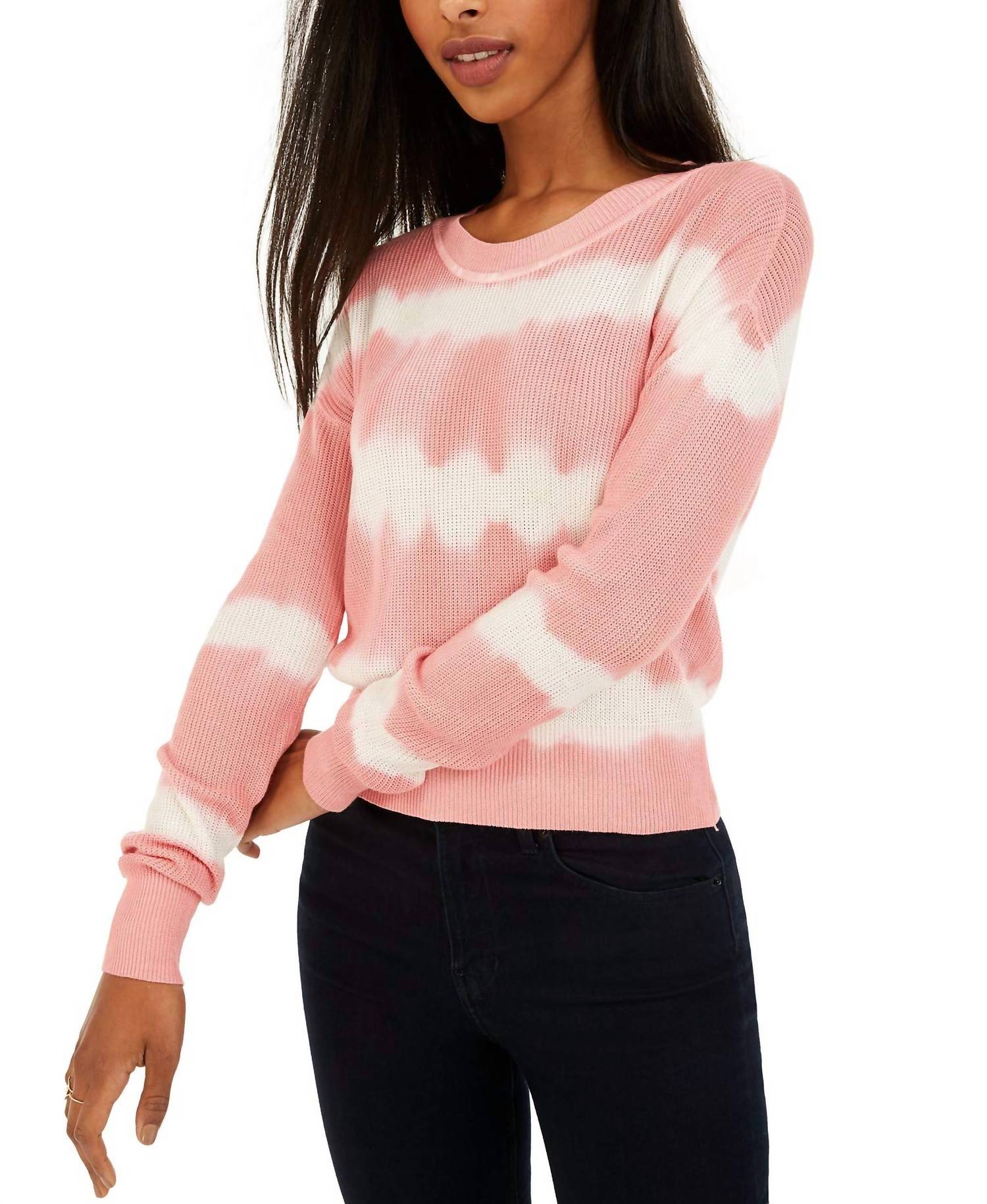 Crave Fame - Women's Tie Dyed Crew Neck Sweater