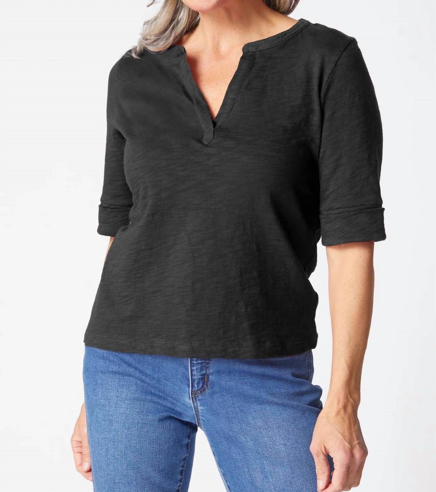 Habitat - Split Neck Elbow Sleeve Tee
