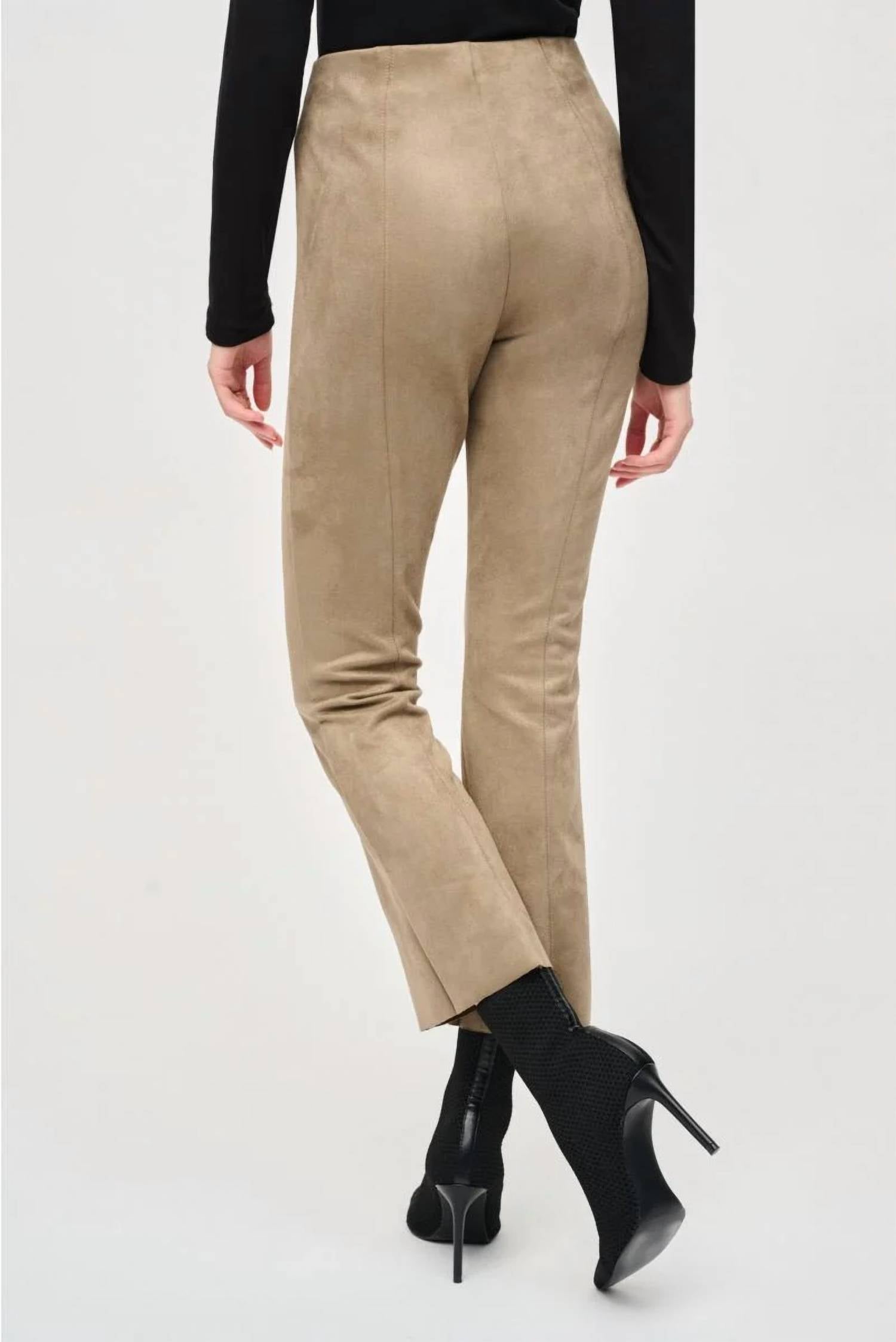 Joseph Ribkoff - Scuba Suede High Waist Slim Flared Pants