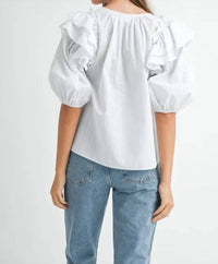 Mable - Amelia Stripe Ruffle Blouse