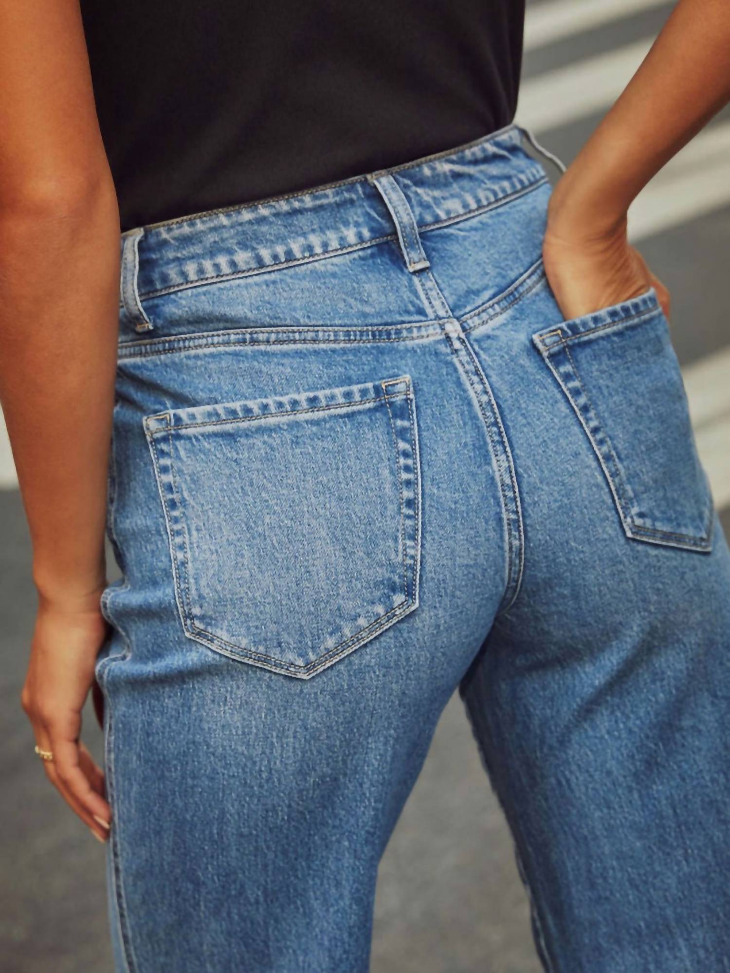 Wholesalesir - Loose Rolled Edge Cropped Jeans