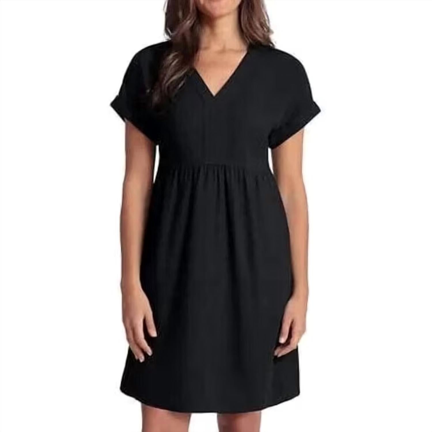 Briggs New York - Women's V-neck Linen Blend Dress