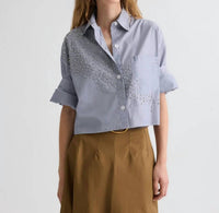 Twp - Next Ex Striped Cotton Shirt With Crystals