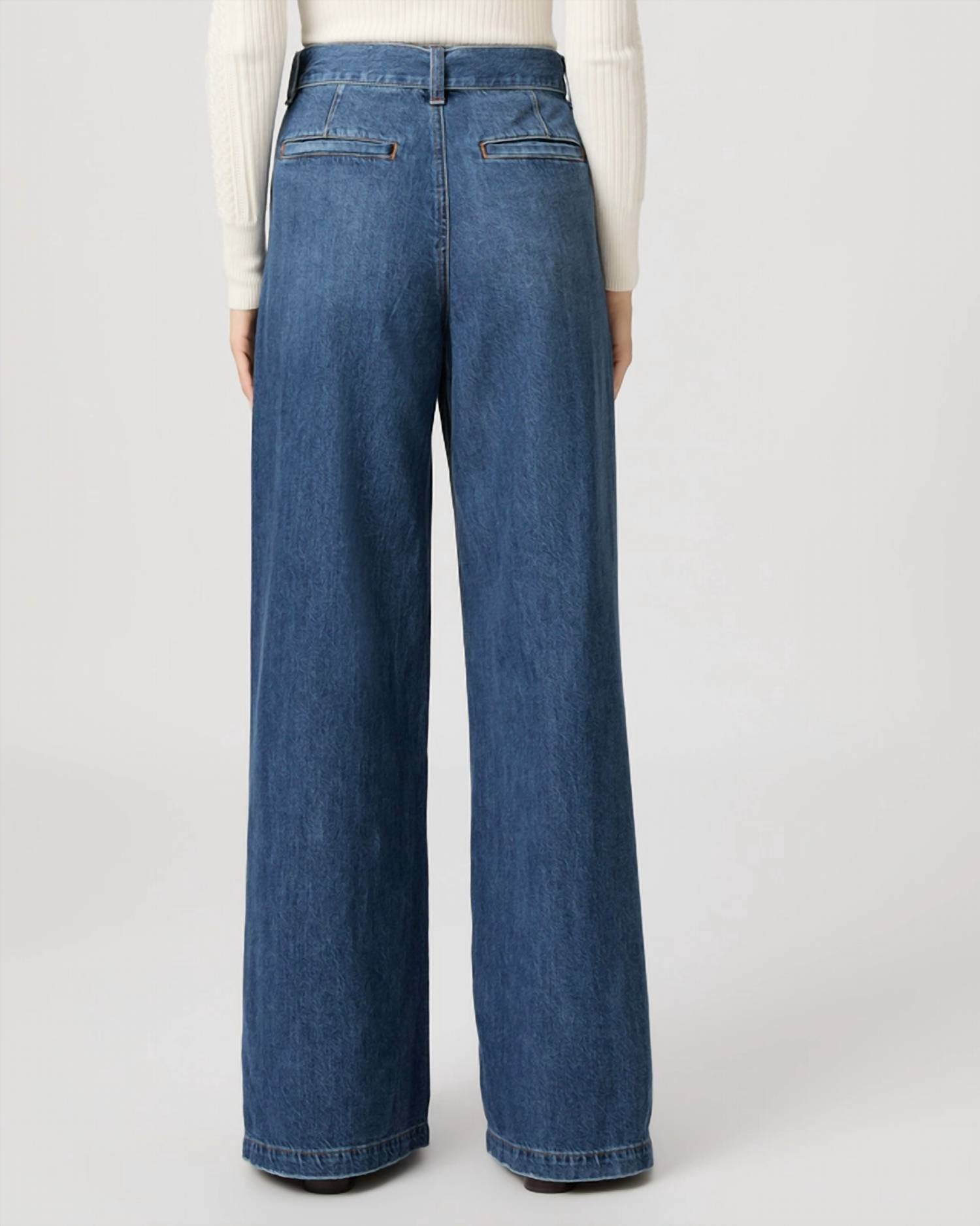 Paige - Cameron Wide Leg Jeans With Tortoise Belt