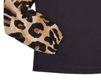 Mia - Girls' Leopard Chiffon Sleeve Top
