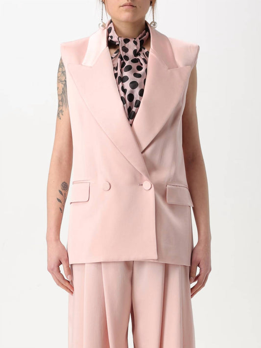 Nina Ricci - Crepe Satin Double Breasted Sleeveless Jacket
