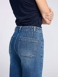 Letter to Juliet Paola Wide Leg With Seam Lines Jeans in indigo - women's jeans - alternate view