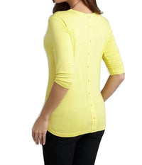 Button-Back Scoop Neck Top