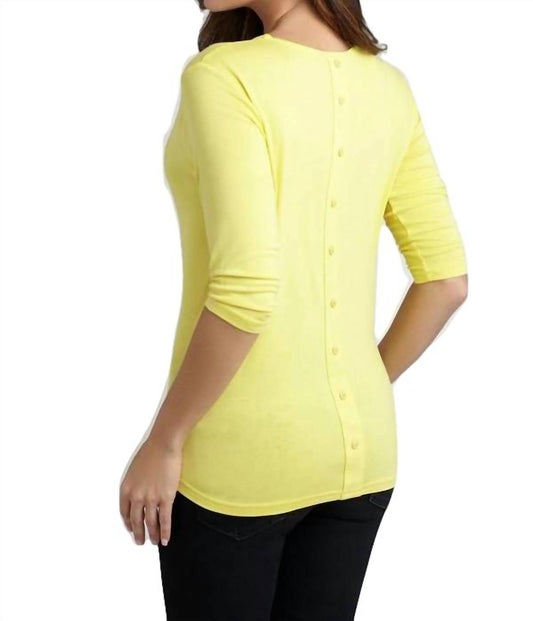 Button-Back Scoop Neck Top