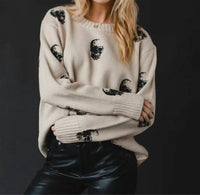 Panache - Nora Knit Skulls Sweater Top