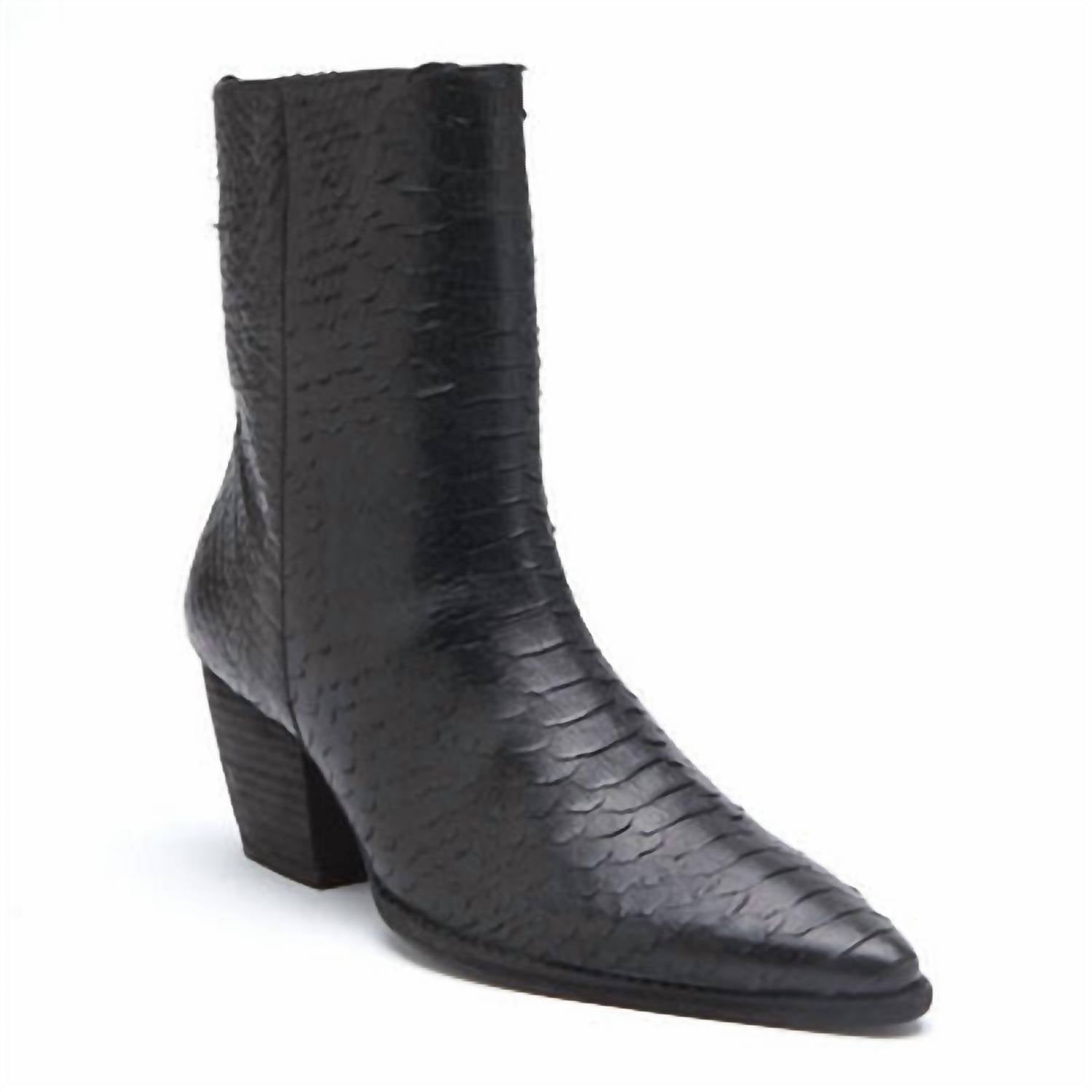 Matisse Women's Caty Bootie in black snake - women's shoe